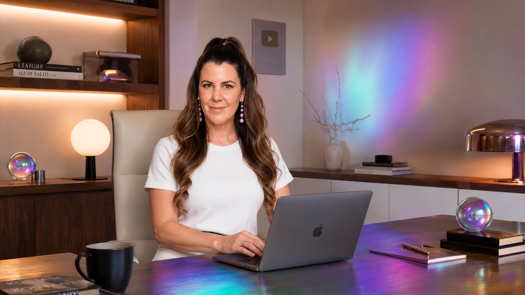Carlz J Söda working at her desk
