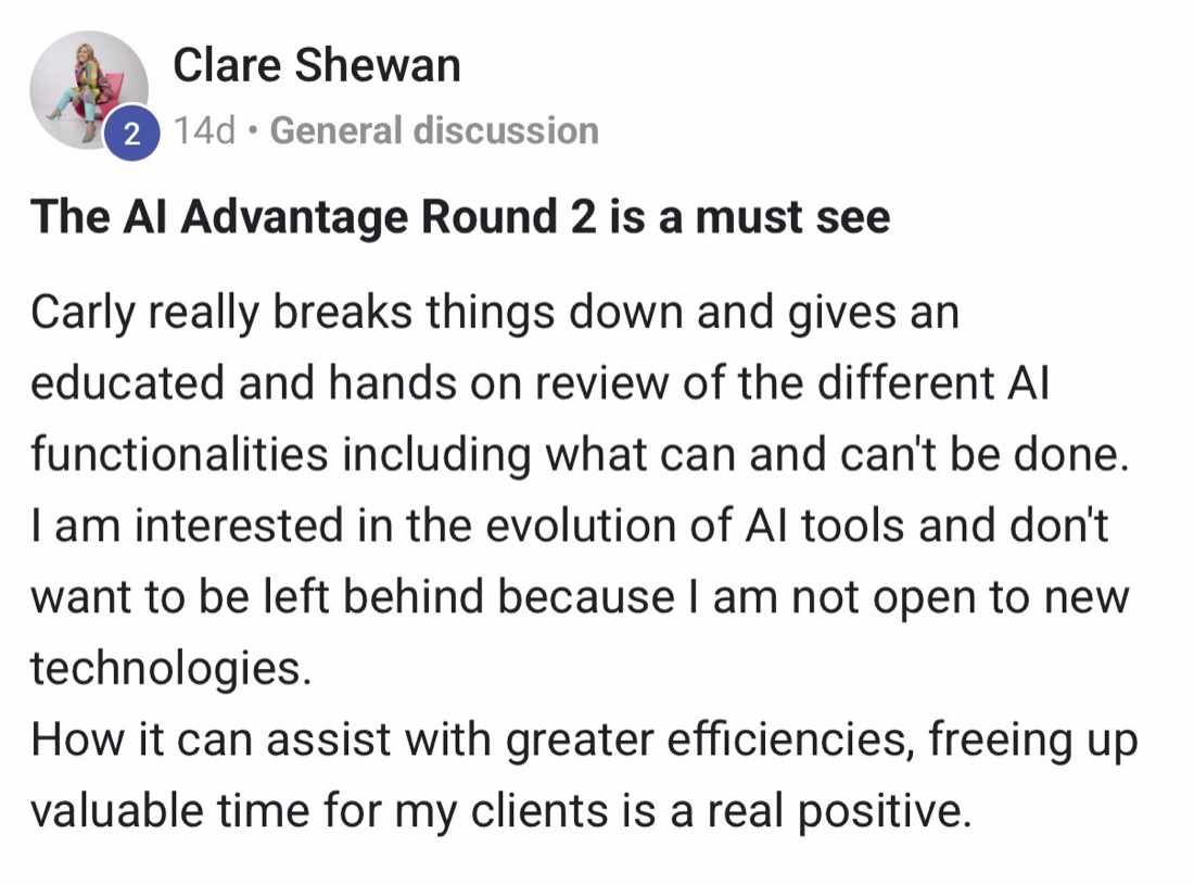 Skool post from Clare Shewan